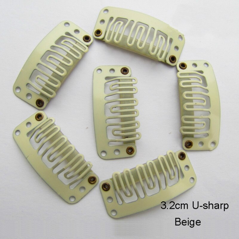 Clips de perruque U 3.2cm 2.7cm, 20 pièces/ensemble, Clips pour Extensions de cheveux naturels/tissage, accessoires de Salon moyen