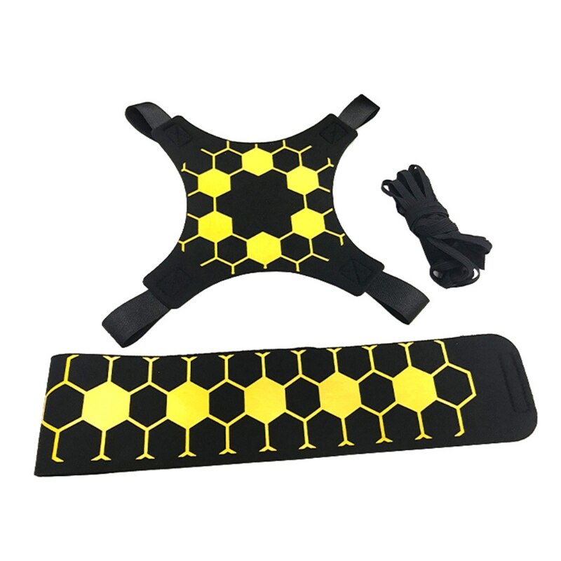 Verstelbare Voetbal Kick Trainer Voetbal Trainingsapparatuur Voetbal Trainer Solo Praktijk Assistance Elastische Riem: Yellow Dot