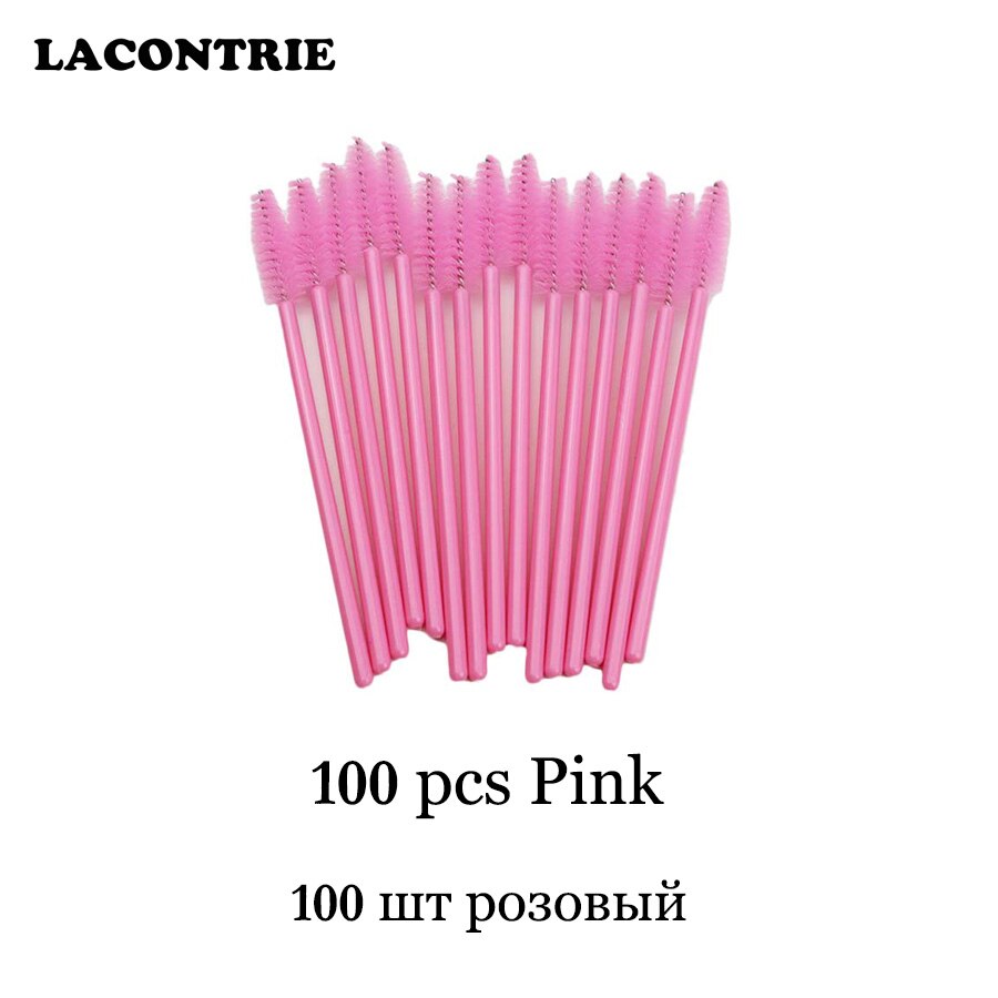 Wimpers Cosmetische Borstels Voor Wimper Extension Wenkbrauw Applicator 50/100 Pcs Individuele Wegwerp Lash Lash Lift Borstels: 100pcs Pink