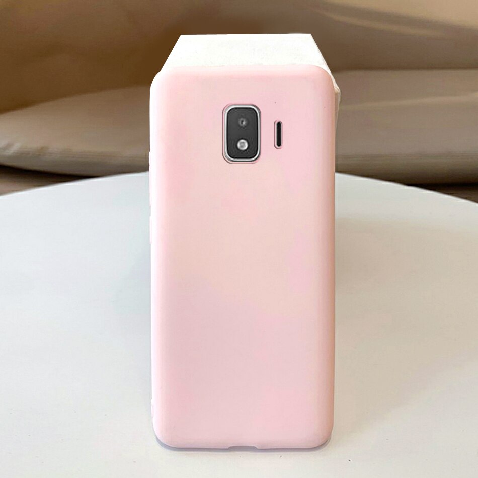 Voor samsung galaxy  j2 core telefoonhoesje siliconen snoep zachte hoes voor coque fundas samsung  j2 core  j260 sm-j260f hoesje: Lichtroze