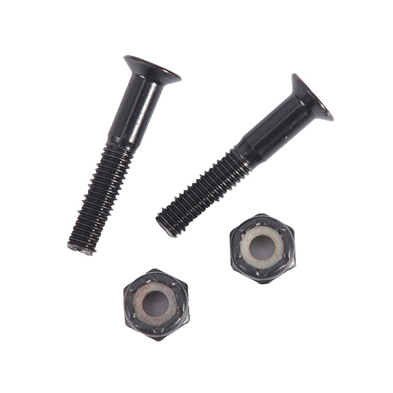 8 paar Skateboard 29mm Zwart Hard Ware Bouten Onderdelen Dubbele Rocker Onderdelen Schroeven