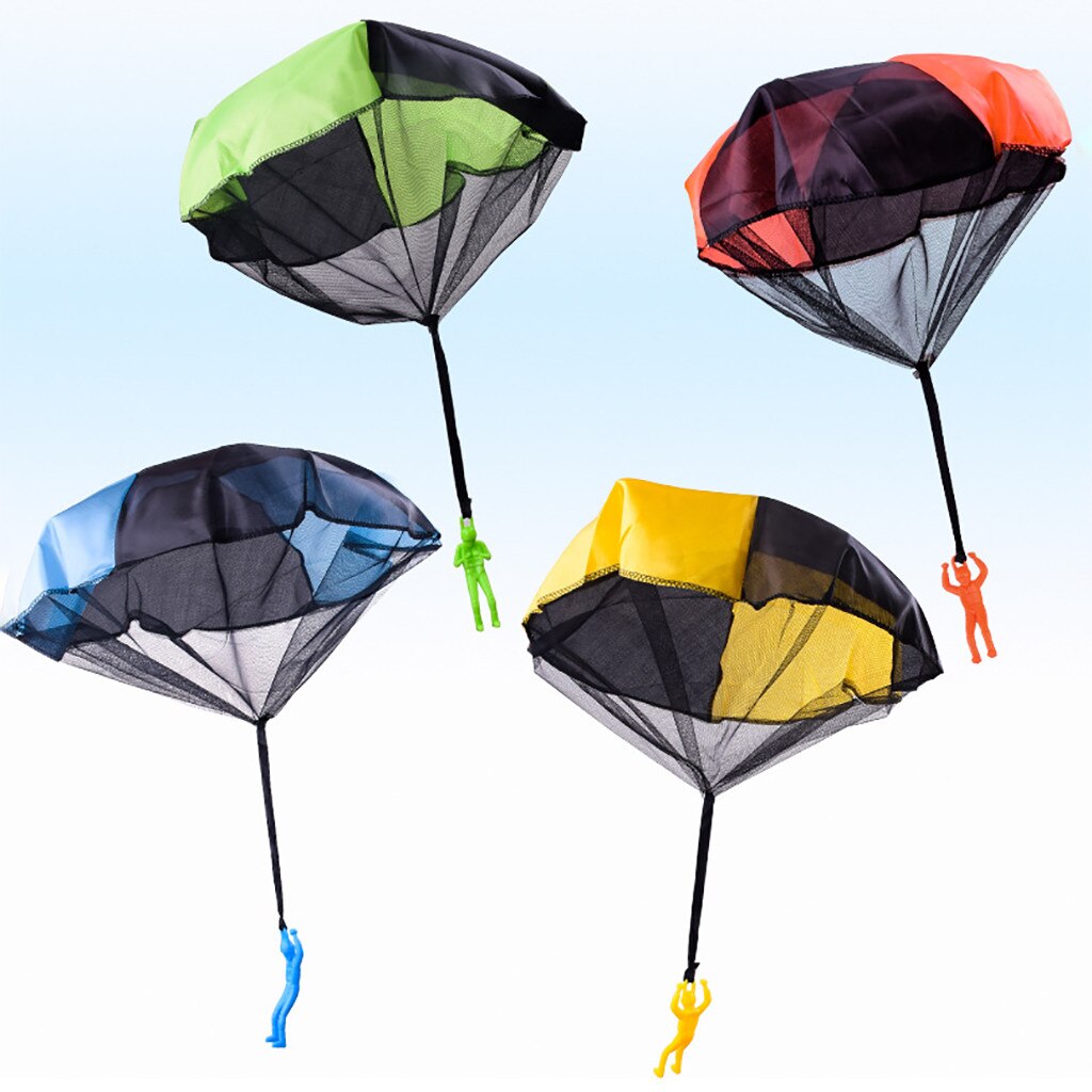 2 Stuks Hand Gooi Soldaat Parachute Speelgoed Indoor Outdoor Games Voor Kinderen Mini Soldaat Parachute Fun Sport Educatief Speelgoed jongen