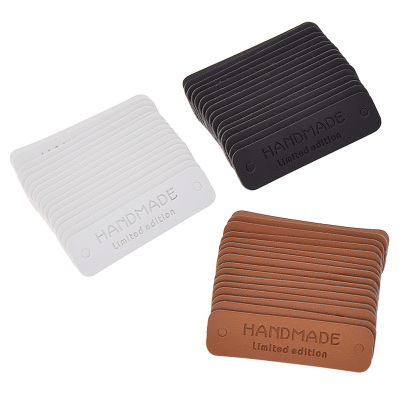 Étiquettes synthétiques de couture en cuir | Simples, pour vêtement, bricolage, étiquettes artisanales pour sacs chaussures, accessoires de décoration: 48pcs with 3colors