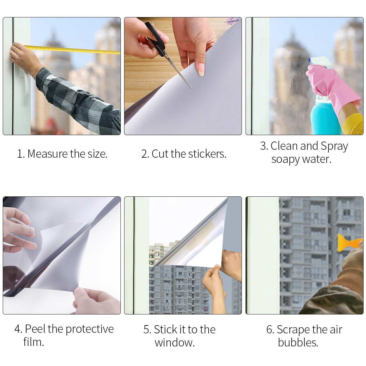 Pellicola per vetri a specchio unidirezionale pellicola per vetri riflettente autoadesiva in PVC pellicola per vetri per la casa