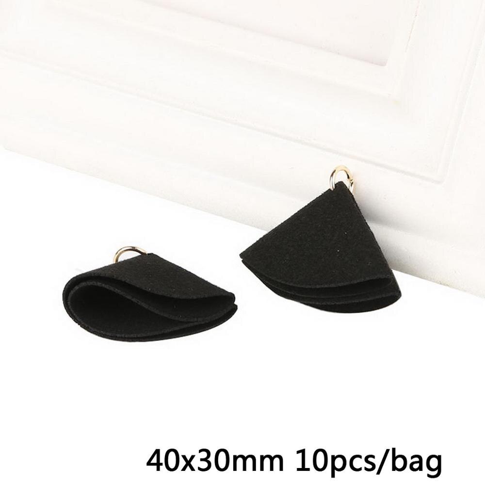 40*30mm veelkleurige mini kwastjes van koreaanse fluwelen clips als decoratie-accessoires voor het maken van sleutelhangers, telefoonhangers en knutselhangers: Zwart