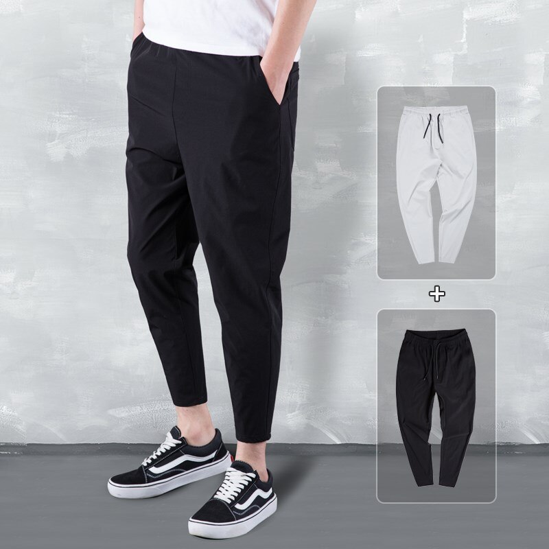 Is silke åndbare joggers herre solide herre haremsbukser sommer fitness afslappet ankellange herrebukser streetwear herrebukser