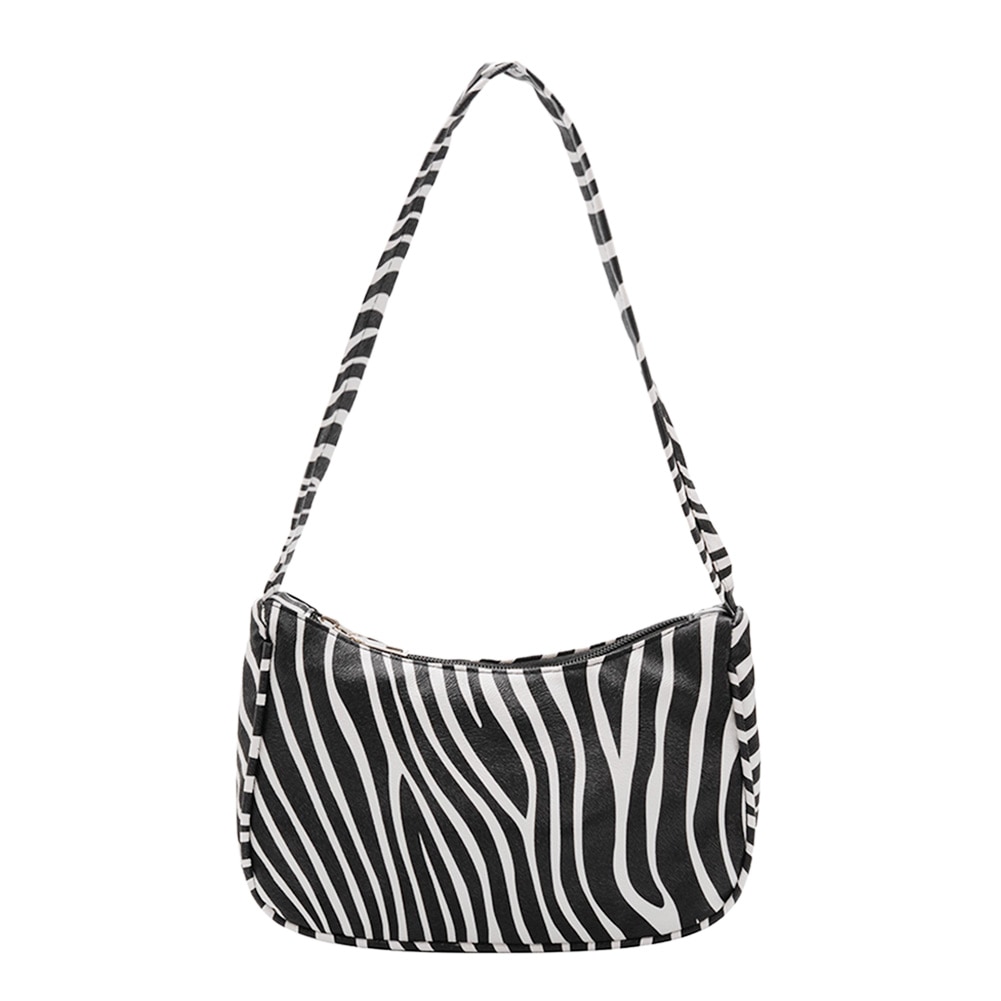 Vintage zebra print kvinder skuldertaske damer crossbody tasker kvindelige håndtasker cool piger tote original håndtaske: B