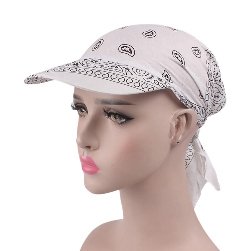 Women Head Scarf Visor Hat with Wide Brim Sunhat Summer Beach Sun Hats Female Casual Printed Cap Women Headscarf Baseball Cap: Color 5