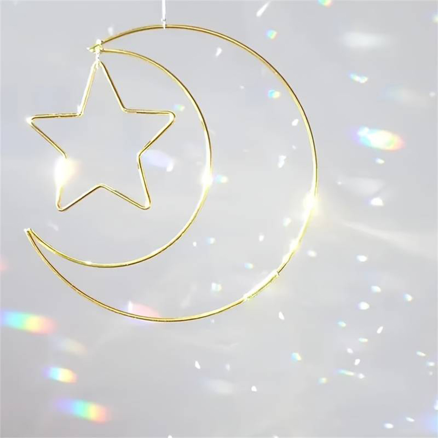 Gouden Maan Ster Set DIY Wanddecoratie Metaal Ijzer Muur Kamer Raamkozijn Decoratie