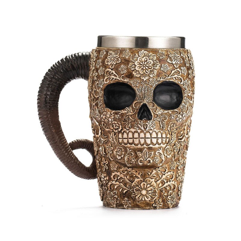 Halloween Mok Beker Retro Hars Roestvrij Staal Bier Mok Skull Knight Koffie Water Cup Viking Thee Mok Bar Decoratie
