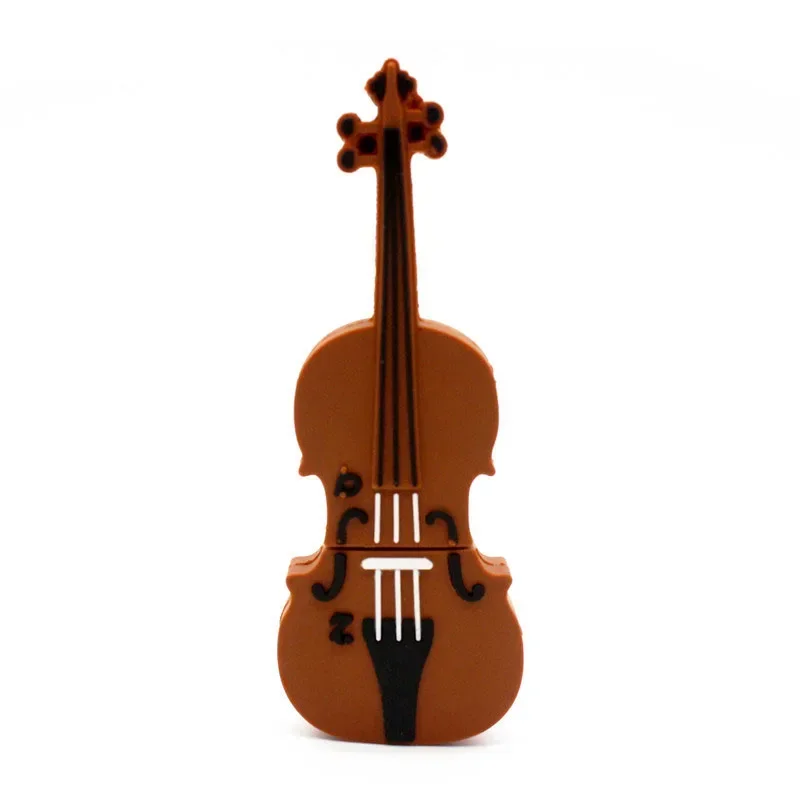 Unidad Flash USB 2,0 para guitarra de dibujos animados, 4GB, 8GB, 16GB, 32GB, 64GB, 128GB, unidad de bolígrafo Musical, memoria para violín, capacidad Real, disco U bonito