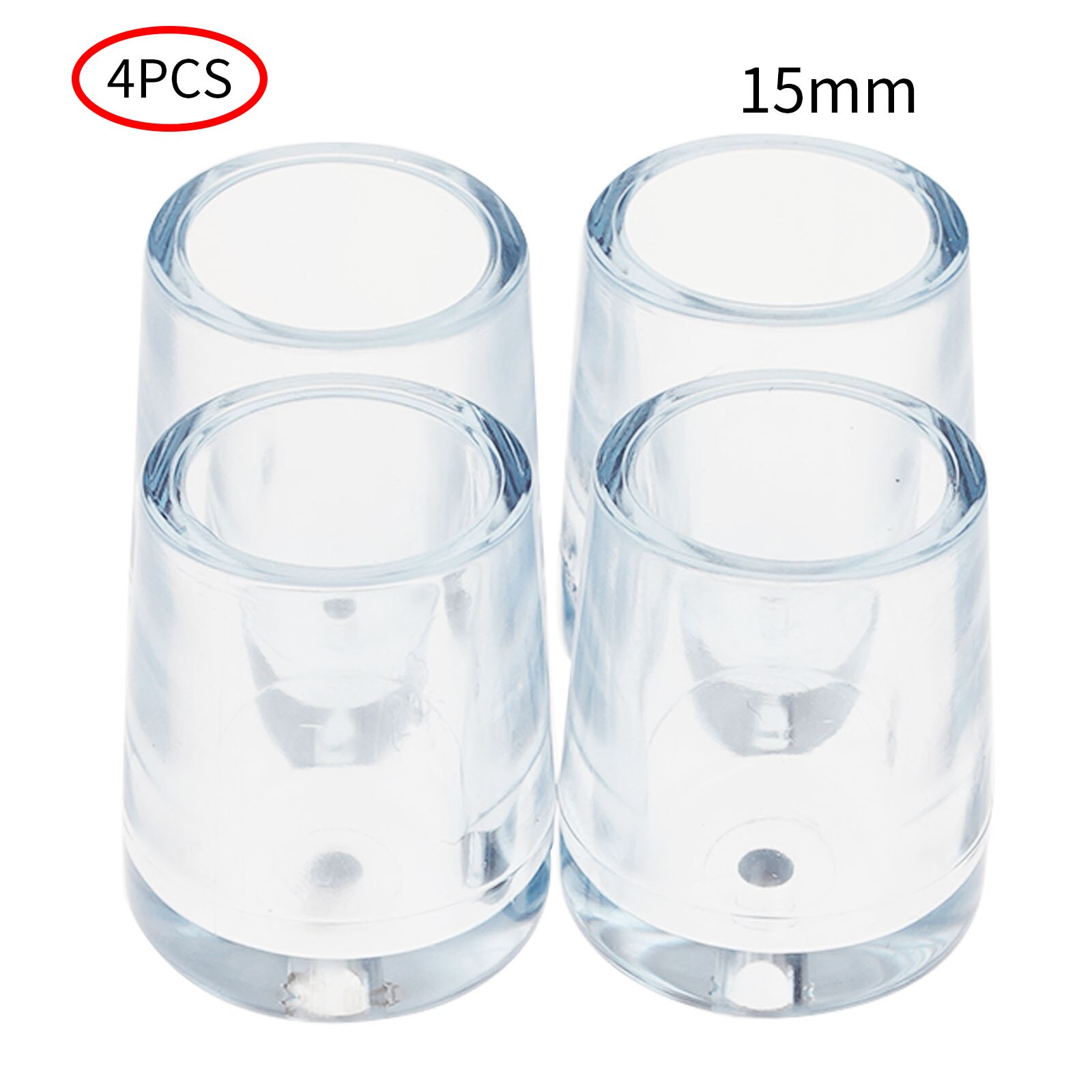 4 Furniture Feet Plugs Anti Slip Silicone Furniture Foot Cups Clear Round Leg End Caps Table Chair Legs Protector Home Feet Pads: Transparent 2