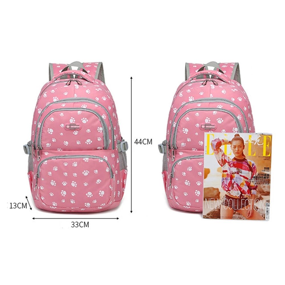 Zaini per bambini zaino Mochila escolar per ragazze zaino per scuola elementare impermeabile borsa per libri per bambini con stampa zampa di orso dei cartoni animati