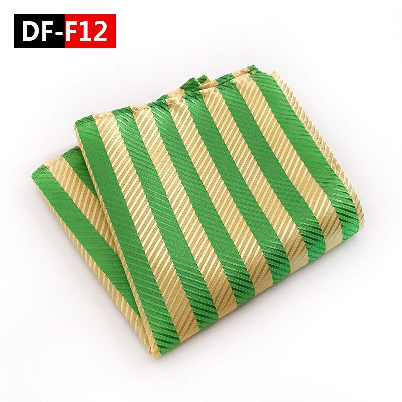 20 Style Luxury Striped Men Pocket Square Hanky Classic Wedding Party Handkerchief Soft Silk Vintage Hankies Chest Towel: DF-F12