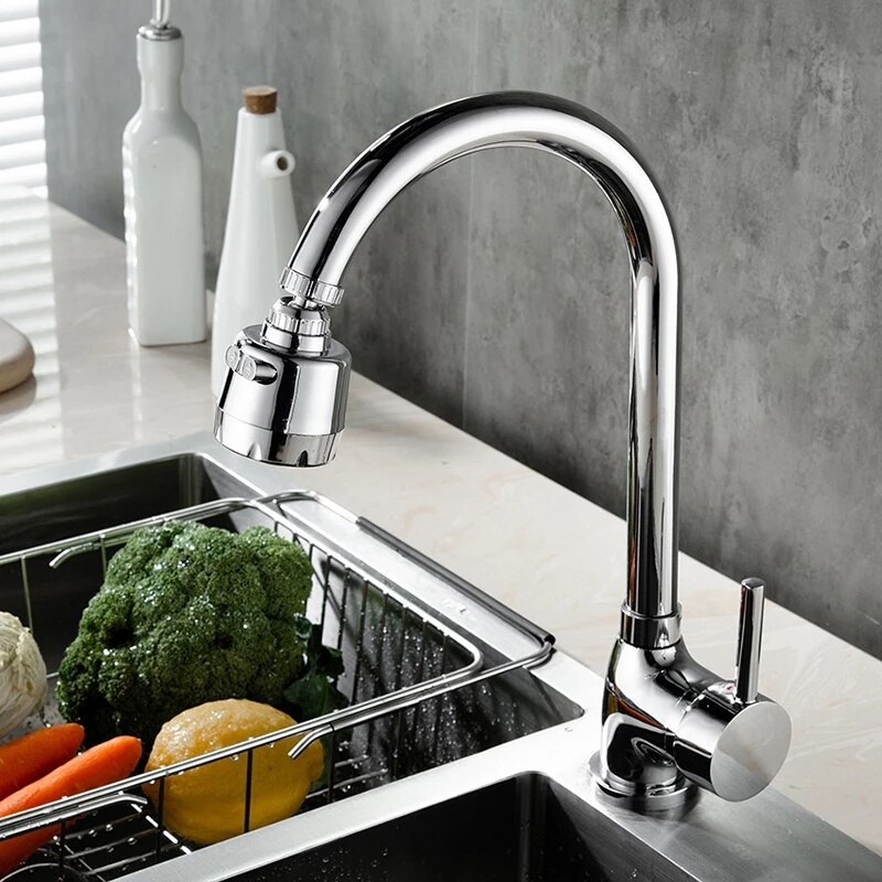 360 Degree Flexible Nozzle Spout Water Saving Kitchen Sink Tap Faucet Extender Shower Head Bubbler Saver Tap Bathroom