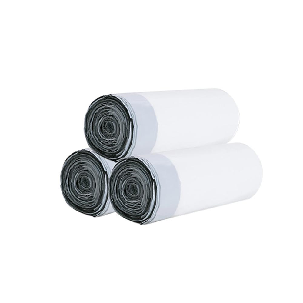 100/60PCS Disposable Garbage Bags Drawstring Kitchen Trash Bag Portable Disposable Household Plastic Bag: White 3 roll 60pcs