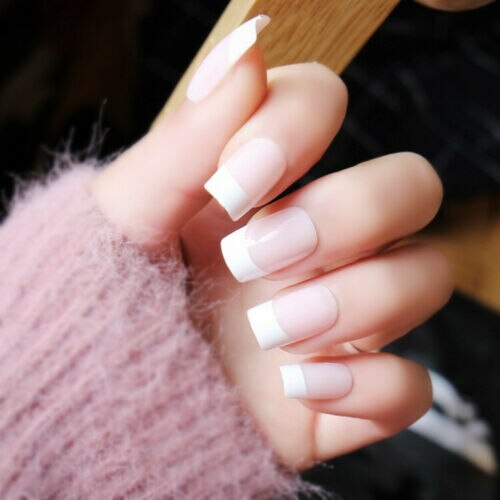 100 stk /500 stk manicure negle halvmåne fransk kant hvid fransk halvpasta korte falske negle negleværktøjer