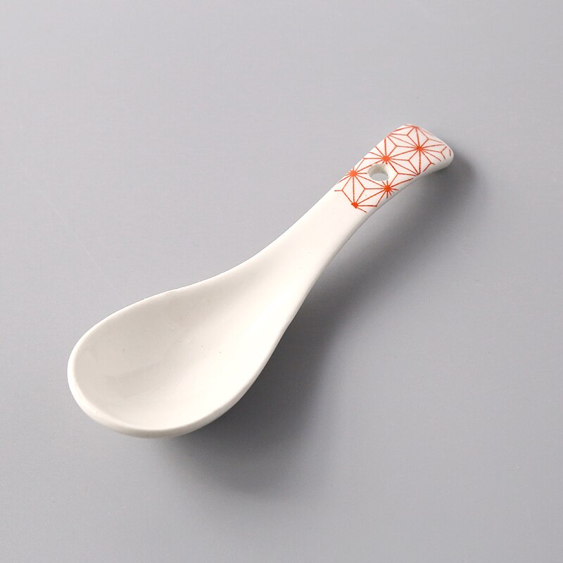 Ceramic Soup Spoon Combination Porcelain Tableware Underglaze Color CZY1031: 10
