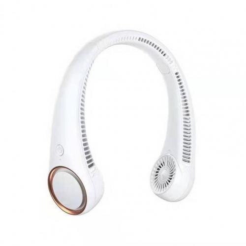 Ventilatori da collo Mini ventilatore da collo ventilatori sportivi silenziosi ricaricabili USB senza lama portatili ventilatore esterno Portatil Abanicos raffreddamento: WHITE