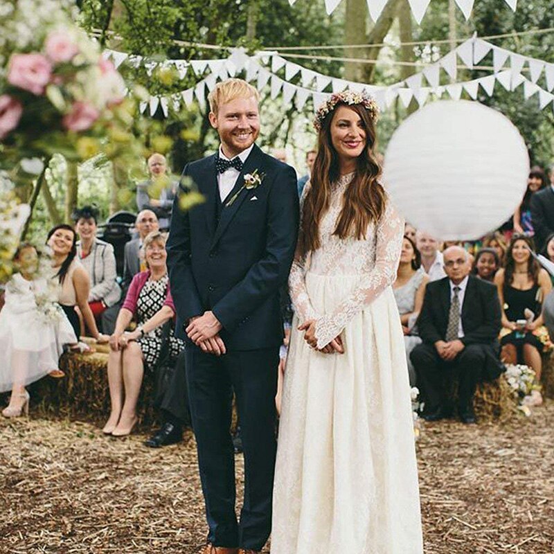 12 Triangle Flags Burlap Floral Lace Banner DIY Bunting Garland Rustic for Wedding Background Birthday Party Home Decoration