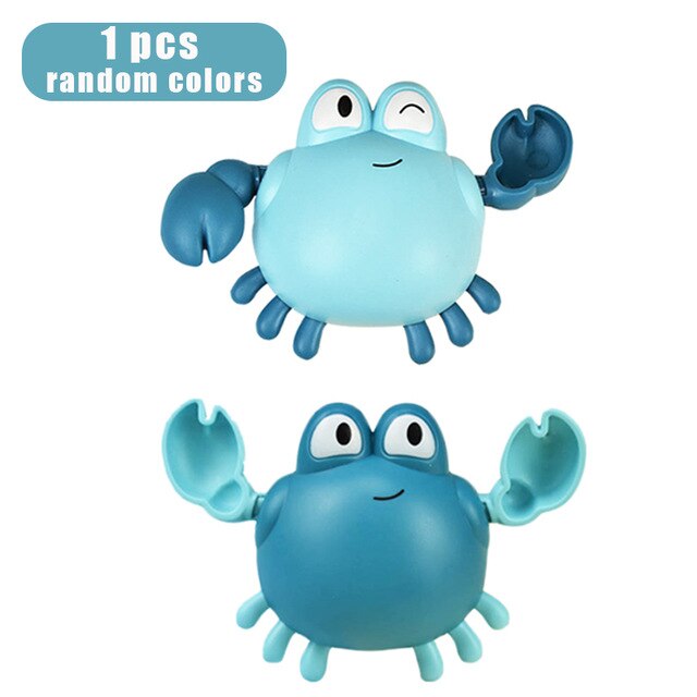 Baby Bathing Toy Kids Cute Duck Penguin Egg Water Spray Sprinkler Bathroom Sprinkling Shower Swimming Water Kids Water Toys: Blue crab