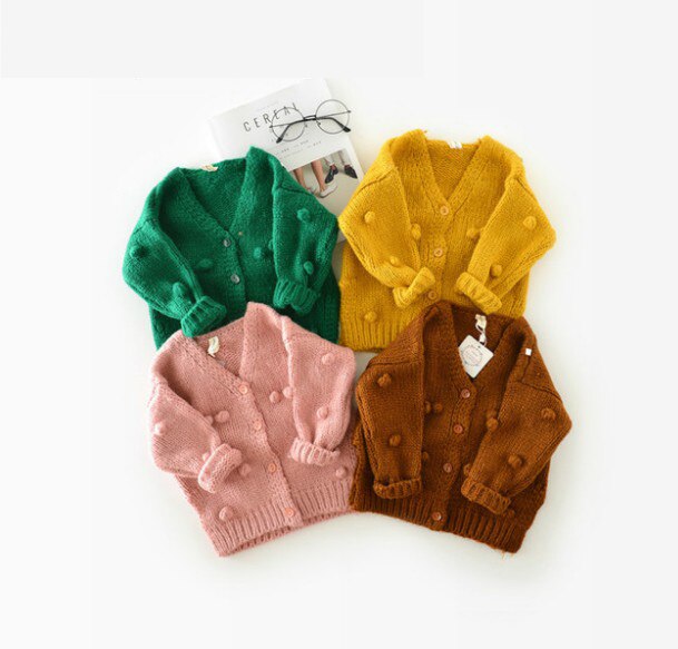 1-3 ans bébé fille pull enfant 17 hiver balle à la main pull Cardigan veste Cardigan pour fille filles Cardigan