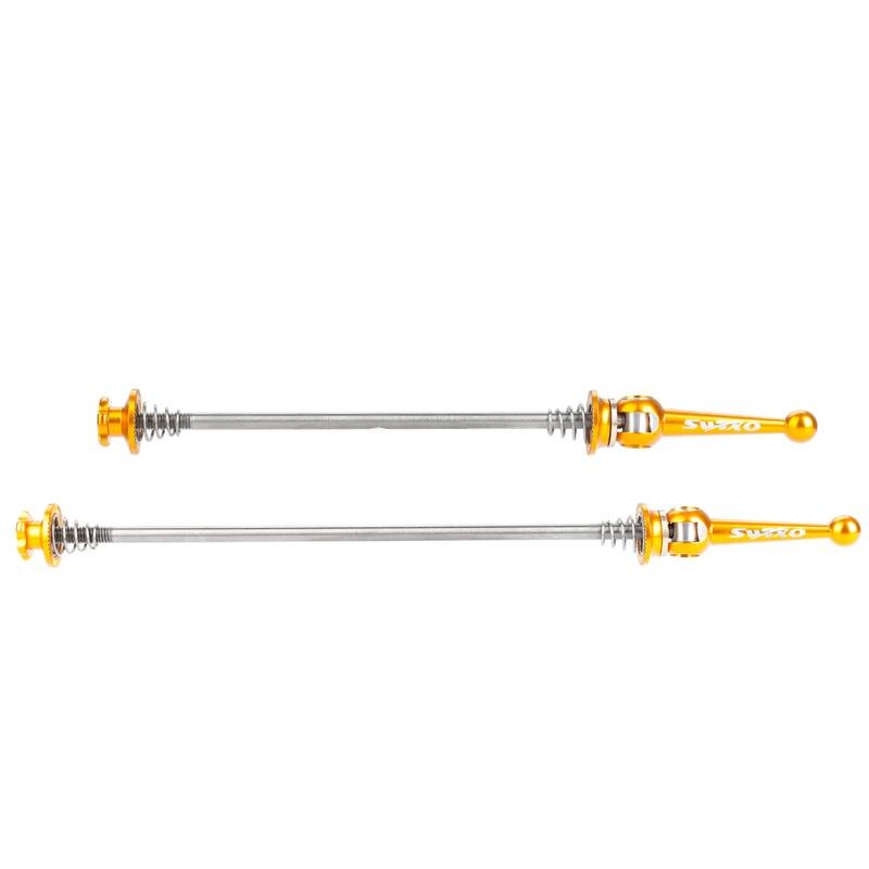 Super Light 1 Pair Titanium Alloy Bicycle Bike Wheel Hub Quick Release QR Front Rear Axle Skewer Blue Black Gold Bicycle Skewer: Gold