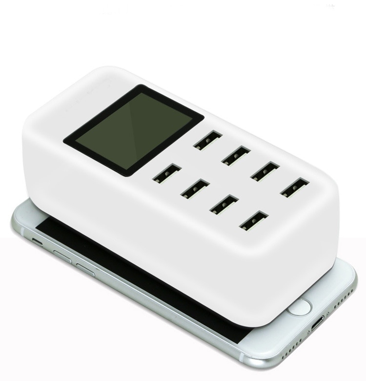 USB Wall Charger - 8 Ports - 5V-12V 1.5A-8A - Fast Charging Hub - Smart IC - LED Display
