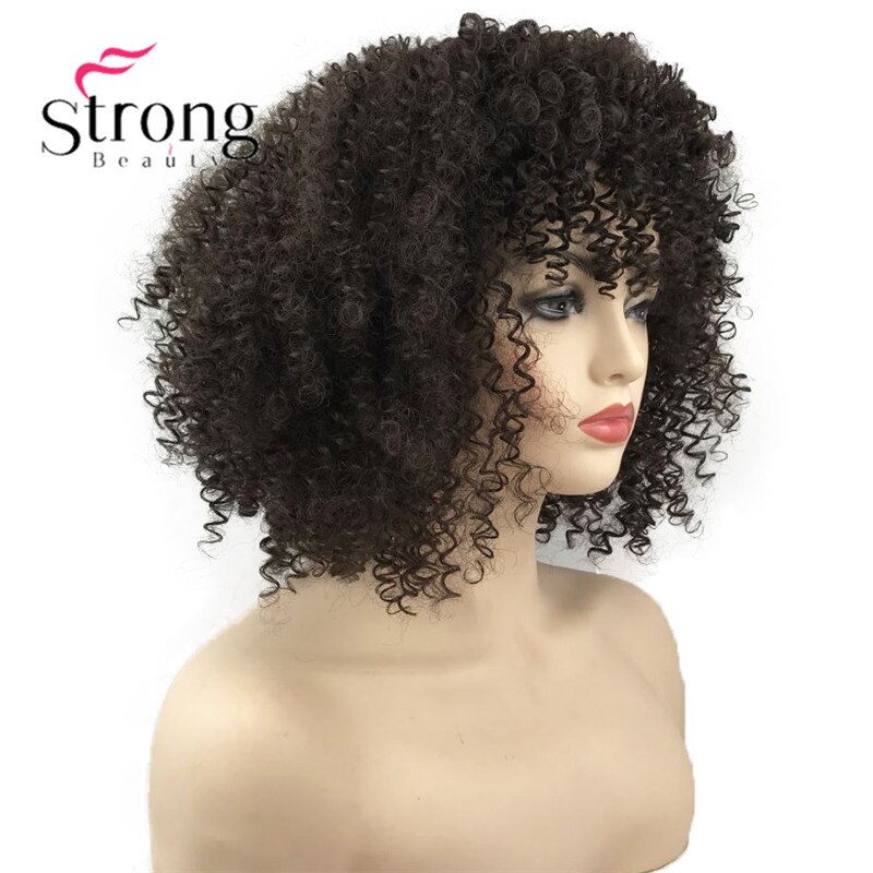 StrongBeauty Afro Curly Wig African American for Women Heat Resistant Synthetic Wigs