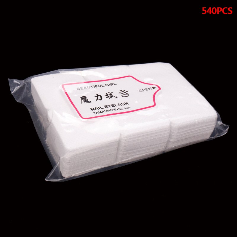 Toallitas blancas de algodón para uñas, limpiador de esmalte de uñas de Gel, almohadilla de papel para remojar, herramienta de manicura, 540/300 piezas: 540