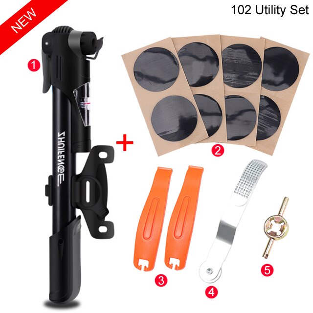 160PSI Hoge Druk Fietspomp Hand Mini Pomp Fiets Air Inflator Compressor Met Houder Voor Schrader/Presta Ventiel Fietspomp