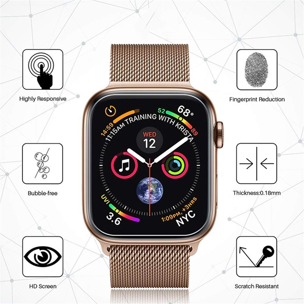 3D Screen Protectors 9H Tempered Glass Protective film Clear Protective Film 40mm 44mm For Apple Watch 5 4 Smart Watch