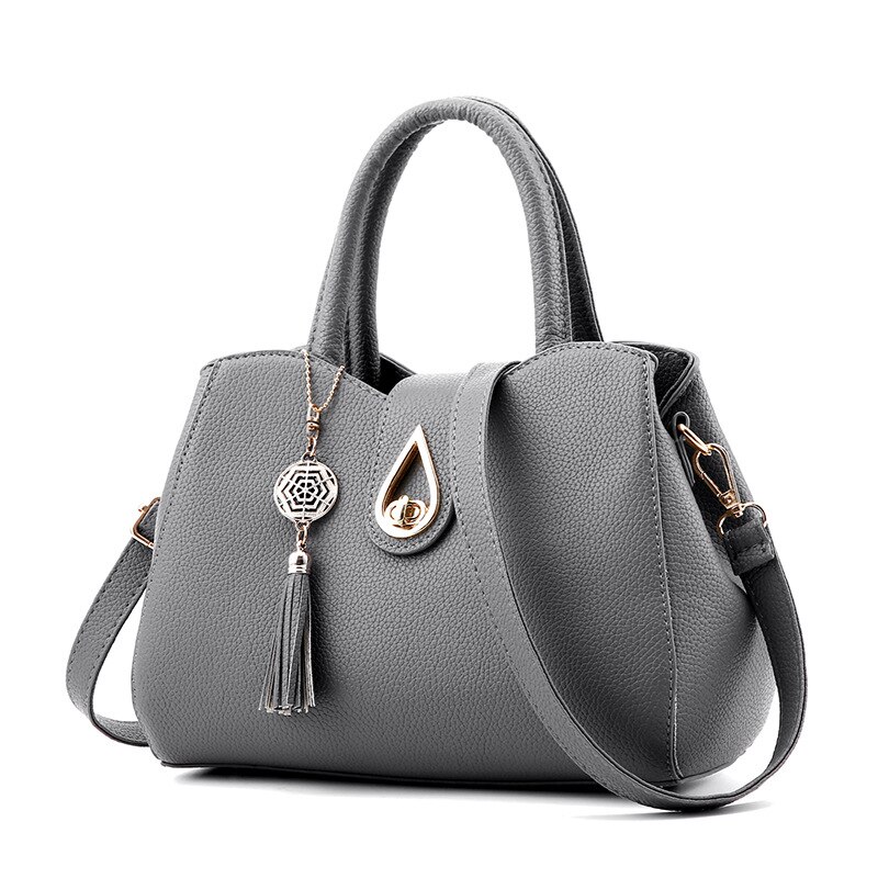 Women's shoulder bag Korean version Messenger red bag water embroidered lattice set clutch female shoulder bag 729: big deep gray 729