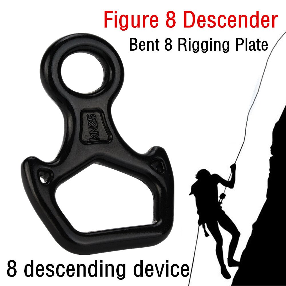 Klim Unisex Compact Gebogen 8 Rigging Plaat Aflopend Apparaat Figuur 8 Descender Extra Dikke Met Oren En Belay Slots # LR4