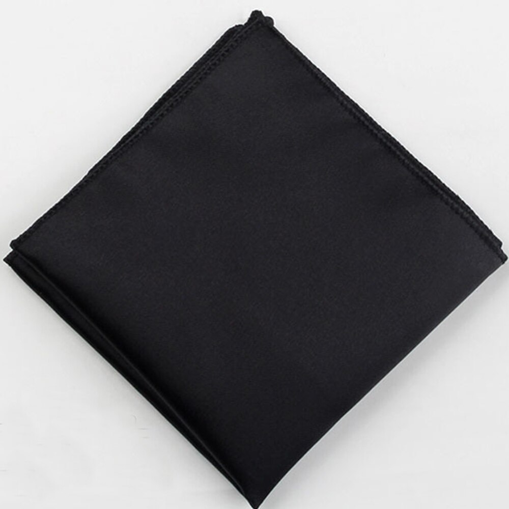 Foulards hankerchef Vintage soie Satin | Couleur unie anglais, costume hommes poche carré mouchoirs robe de mariage serviette de poitrine: black
