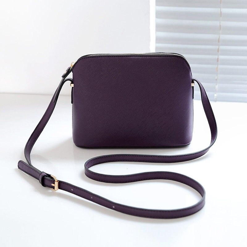 Bolso de hombro tipo mensajero para mujer, cartera de mano para teléfono móvil con monedero, cremallera única, versátil, suave, a la: D purple