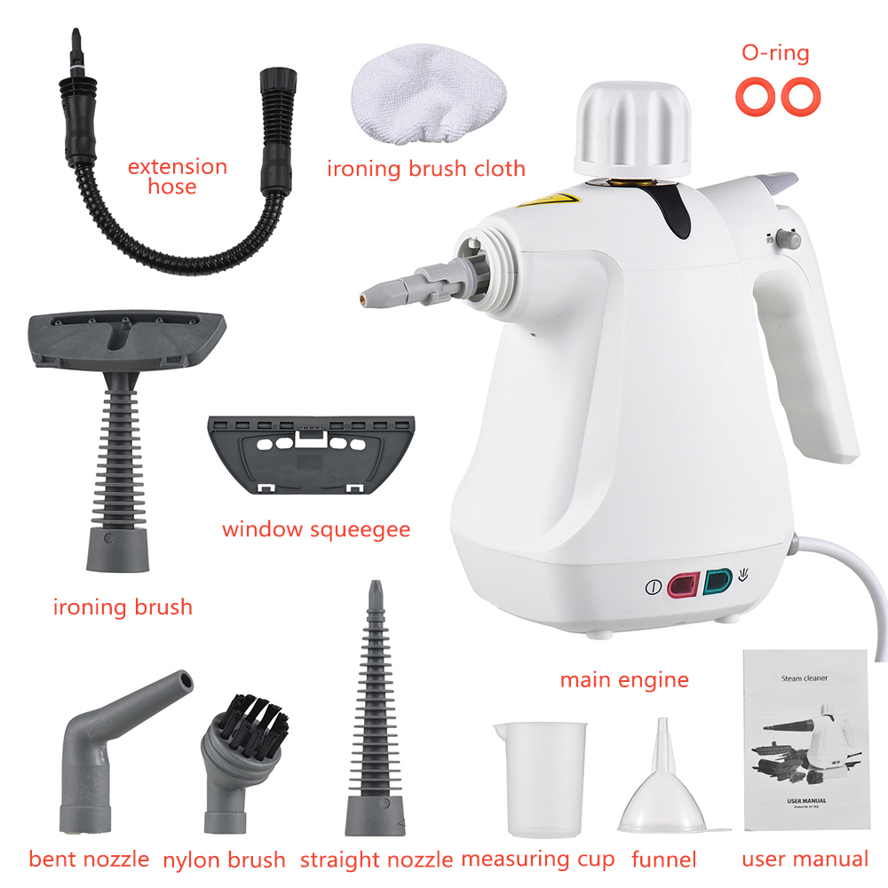 Handheld Steam Cleaner 12in1 Multi-Purpos High Temperature Pressurized Steam Cleaning Machine for Furniture Upholstery Tile Home: EU