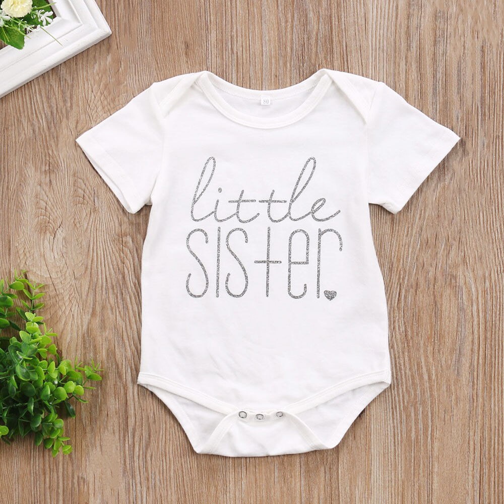 Toddler Kids Baby Boys Girls Big Brother Tops T-shirt Little Sister Romper