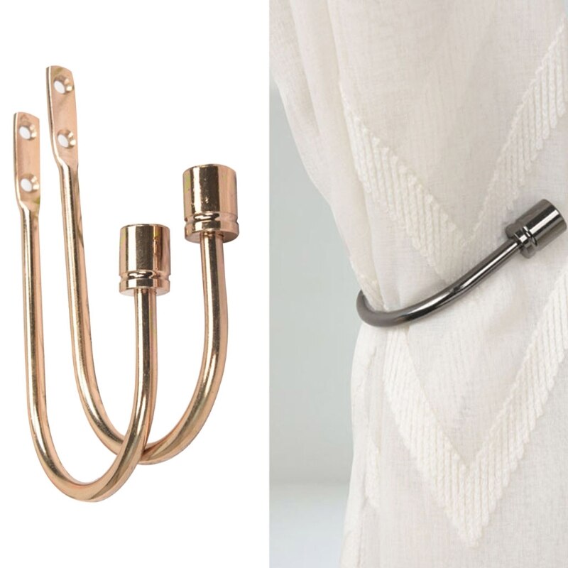 Metal Curtain Hold Backs Strong Arm Style Holdbacks Ties U-Shaped Drape Ties Q84D