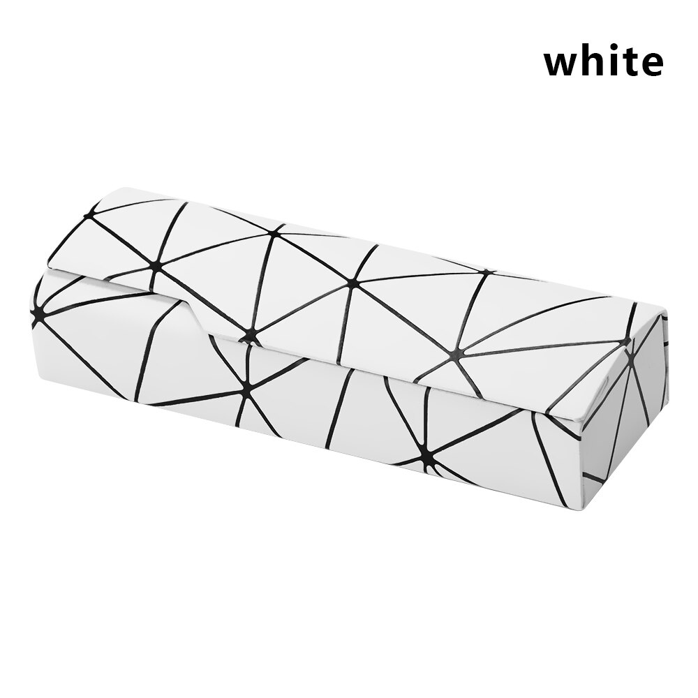1 pc unisex glasögonbox skyddsfodral bärbart solglasögonfodral handgjorda optiska läsglasögontillbehör: Vit -01