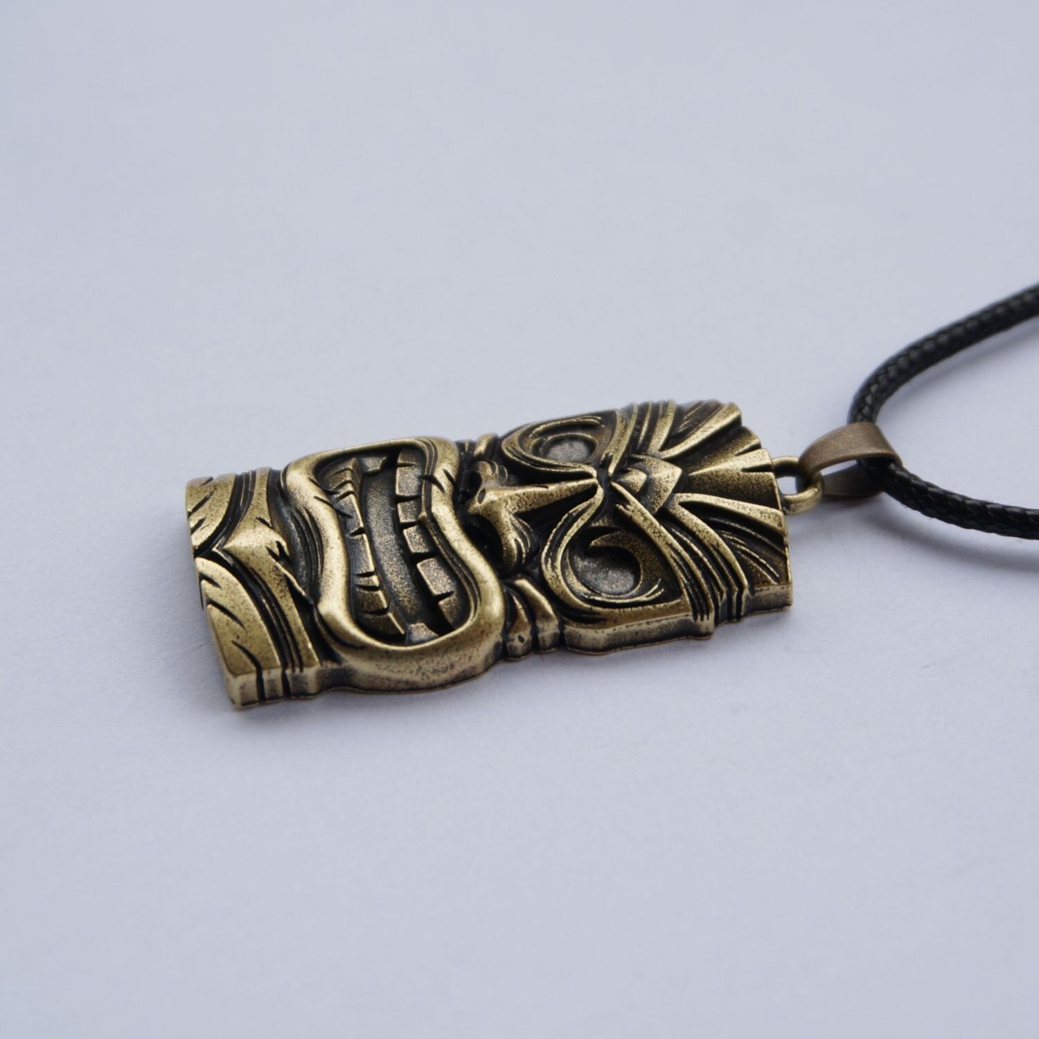 Hawaiianska traditionella tribal tiki mask hänge halsband för män / kvinnor smycken
