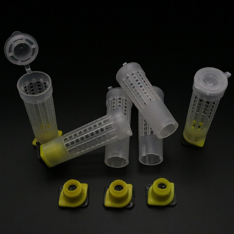 200 st drottning uppfödningskopp kit biodlingsverktyg utrustning plast bilarver skydd lock fångst bur tillbehör