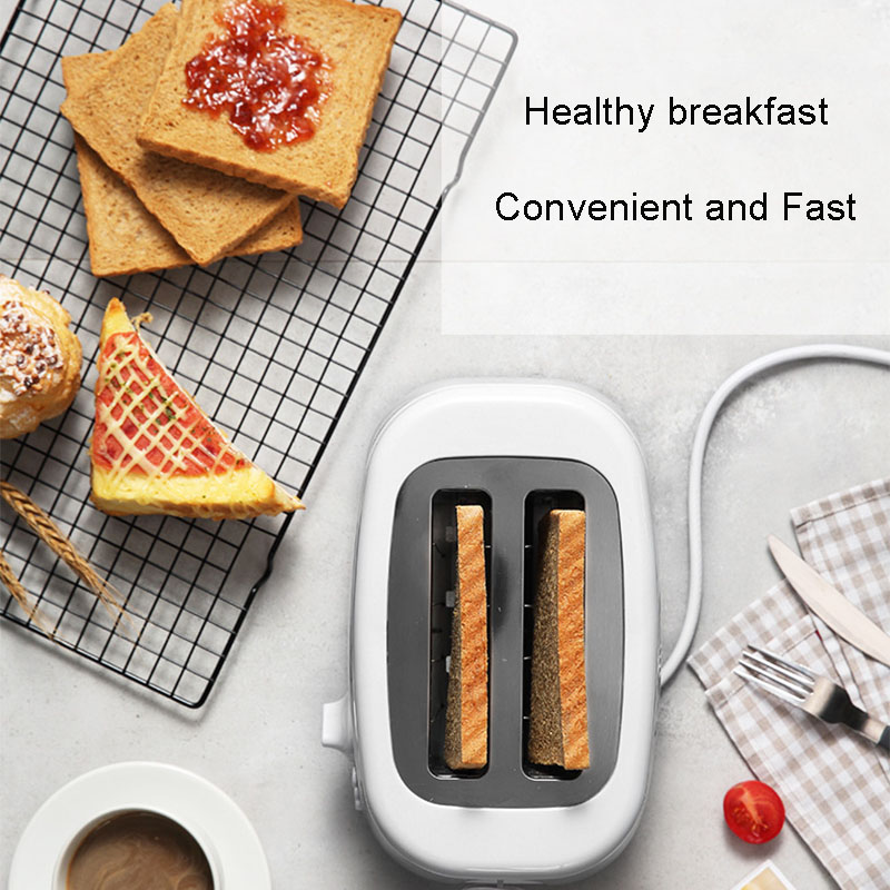 Kbxstart 220V Home Automatic Toaster Fast Heating Bread Breakfast Spit Driver Mini Stainless Steel Toaster 2 Slices