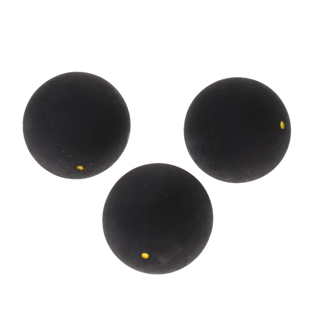 3Pcs Outdoor/Indoor Sports Single Dot Squash Balls 4cm/1.6'' Pro Rubber Ball