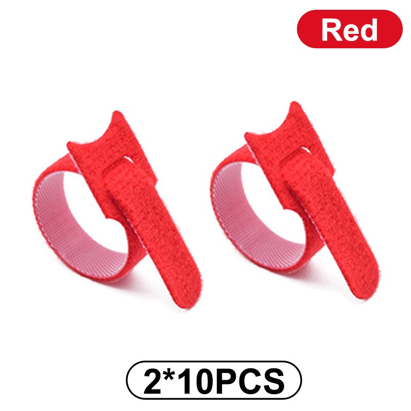 Zabezpieczenie kabla ładującego do telefonów uchwyt na kabel oplot na kable klip do myszy przewód ładowarki USB zarządzanie organizer do kabli: B 20Pcs-Red