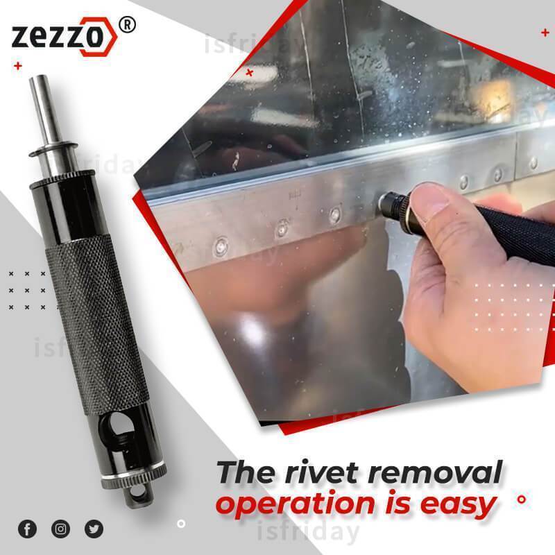Zezzo Automatic Riveting Tools Set With 3 Rivet Heads 2.0MM 2.5MM 3.0MM Hand Drills 1/4&quot; Shank Easy To Remove Blind Rivets