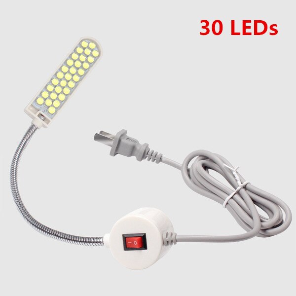 Super lys bærbar symaskinelampe magnetisk monteringssokkel svanehalslampe til al symaskinebelysning 110v 220v: 30 lysdioder / Eu 220v