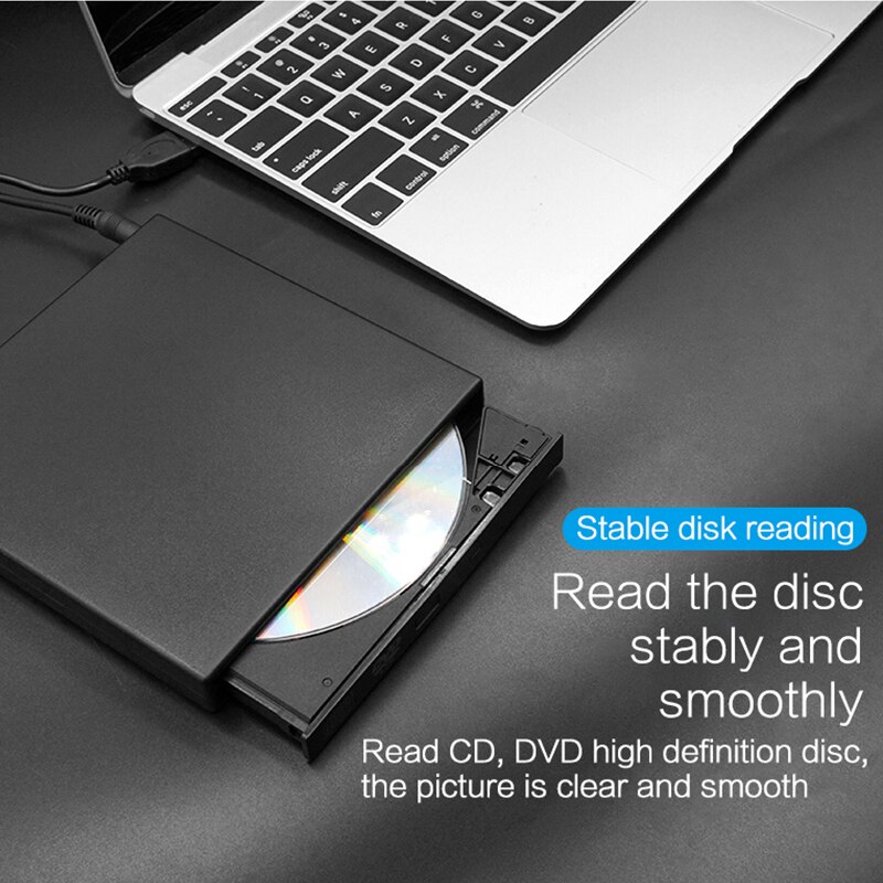 Lecteur optique externe Slim USB type-c RW pour CD, DVD, enregistreur, graveur pour ordinateur de bureau, portable, Mac