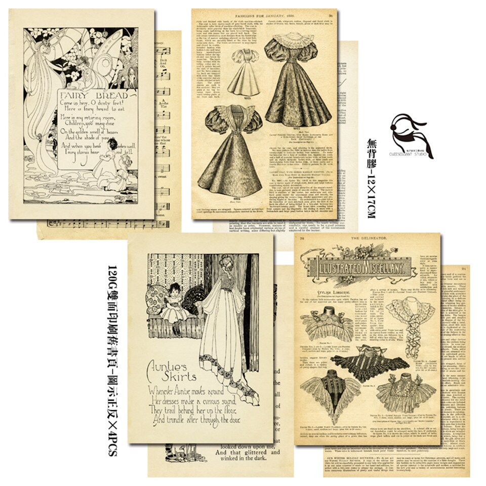 50Pcs Old Newspaper Stickers Kits Die Cut For DIY Scrapbooking Junk Journal TN Planner Photo Album Sticker Card Making S045