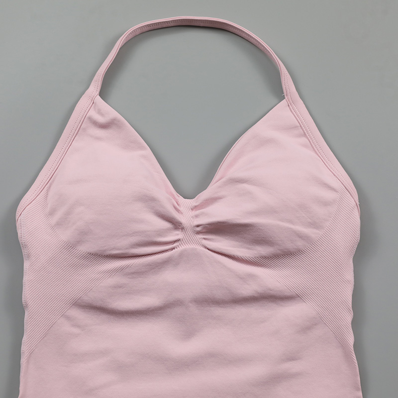 Impact Longline Strappy Top Women Seamless Yoga Tank Tops Ruched Backless Gym Clothes Workout Sleeveless Shirts With Buit In Bra